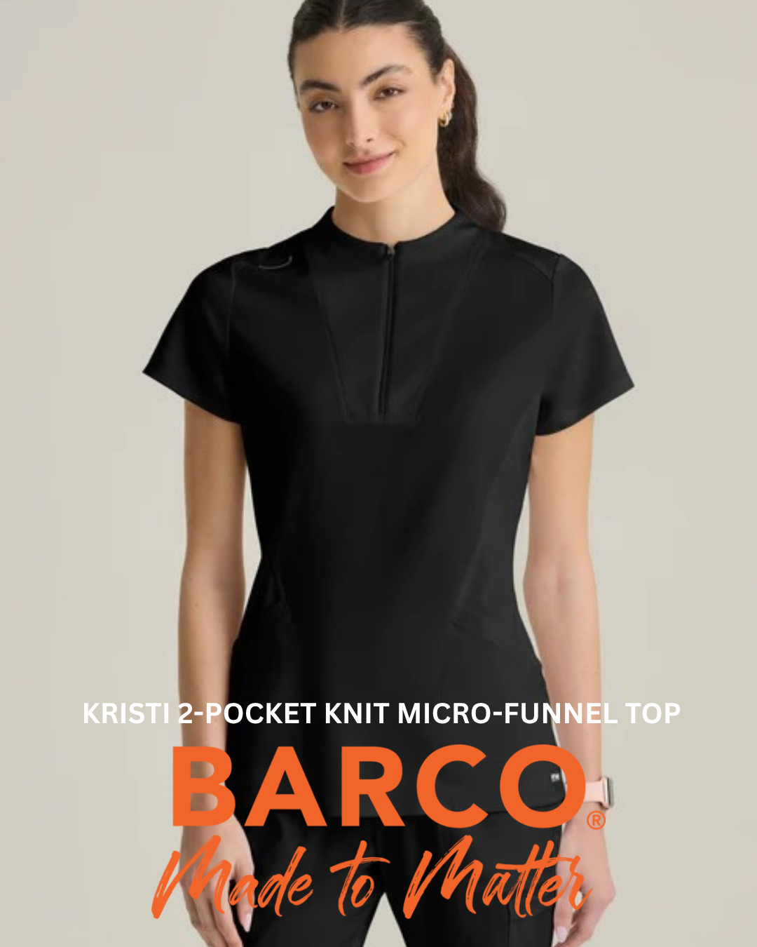 KRISTI 2-POCKET KNIT MICRO-FUNNEL TOP